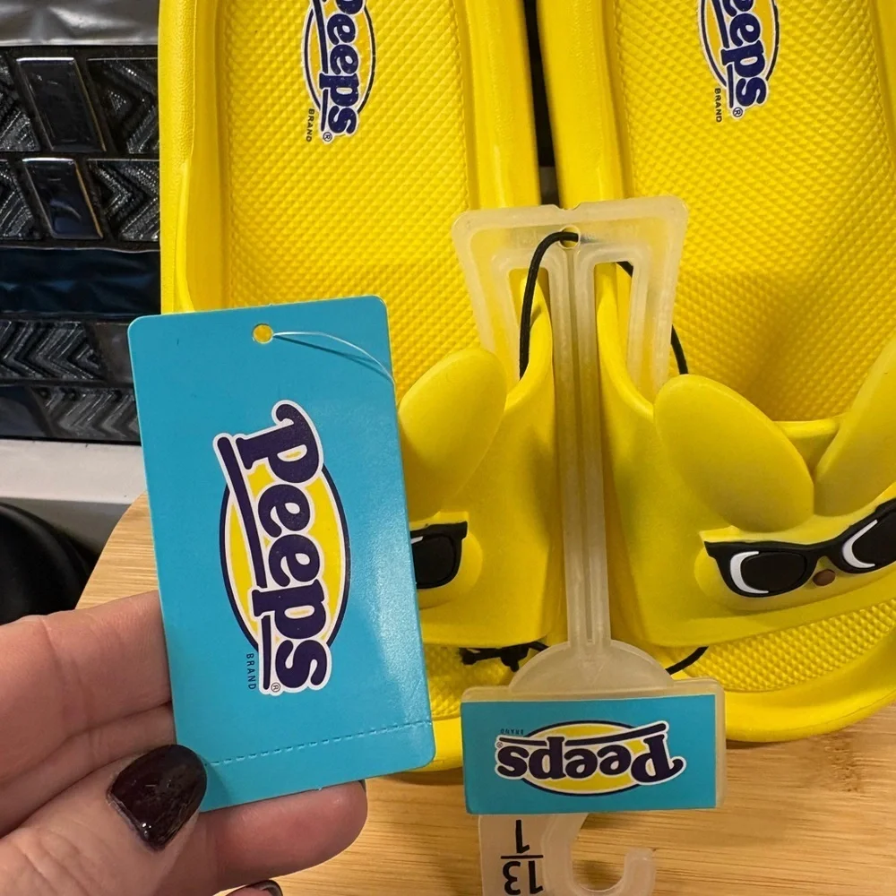 Peeps Kids Yellow Bunny Slide Sandals